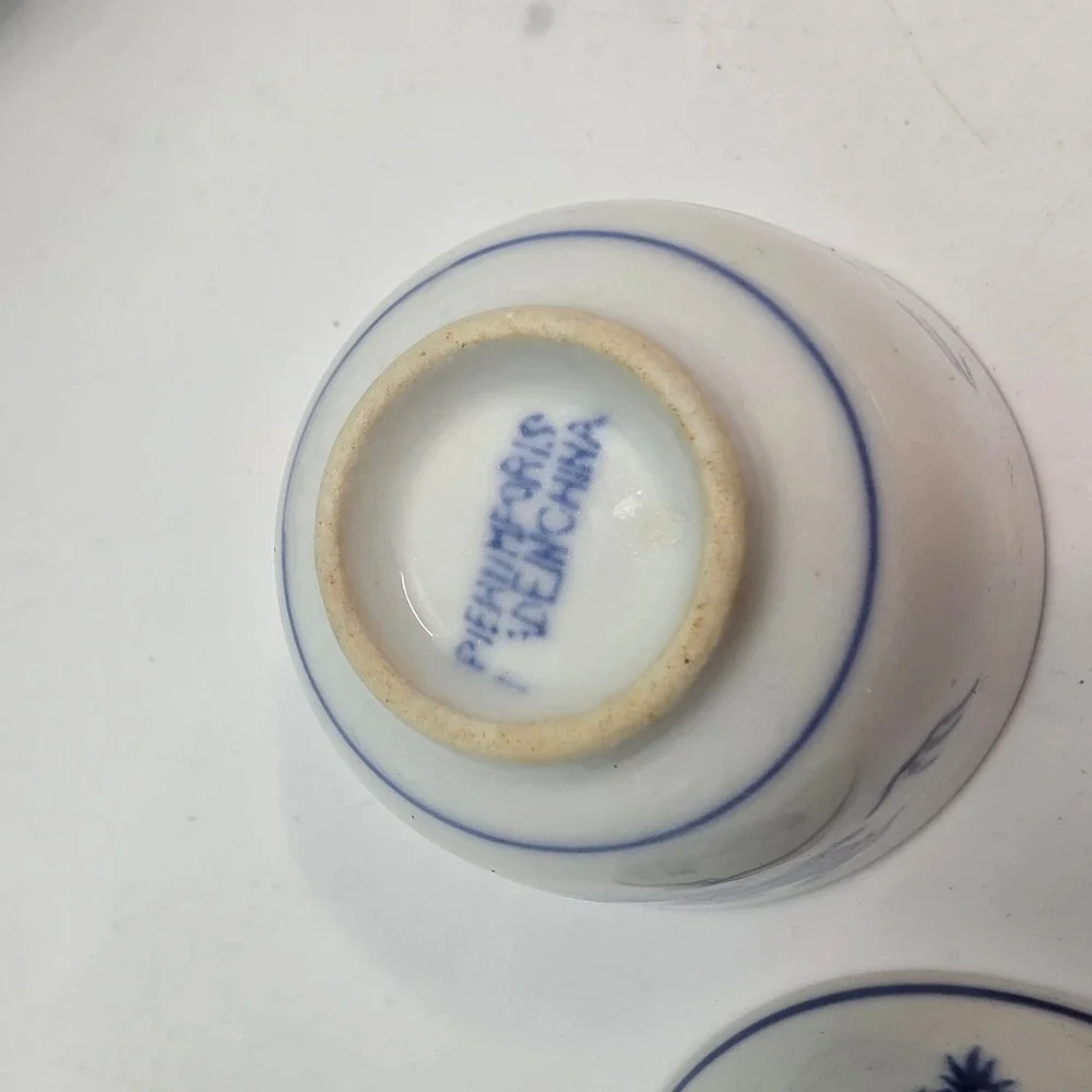 Pier 1 Imports Blue White Dragon Porcelain Tea Set Teapot 4 Cups Made in China